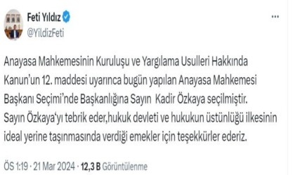 MHP Genel Başkan Yardımcısı Yıldızdan AYM Başkanı Özkayaya tebrik