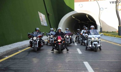 Tahmazoğlu 100. Yıl Tünellerinde motosiklet turu attı