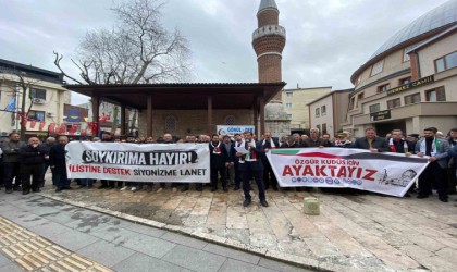 Yalovada İsrailin Gazze saldırıları protesto edildi