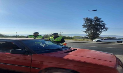 Aydın jandarmasından havadan trafik denetimi