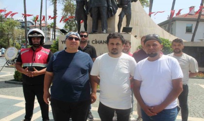 Alanyada motokuryeler öldürülen meslektaşları Ata Emre Akman için toplandı