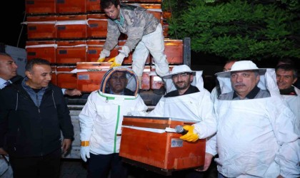 Başkan Büyükkılıç 10 milyon TLlik 2 bin arılı kovanı şafak vakti üreticilere dağıttı