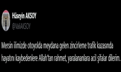 Eskişehir Valisinden Mersindeki kazayla ilgili taziye mesajı