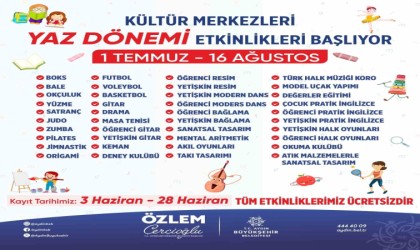 Büyükşehirin yaz kurslarına kayıtlar devam ediyor