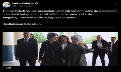 Emine Erdoğandan Ziroat Mirziyoyeva ile Millet Kütüphanesini ziyaretine ilişkin paylaşım