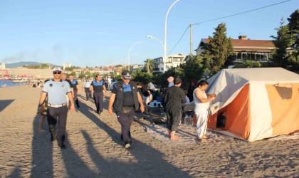 Gemlik sahillerinde çadır operasyonu