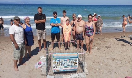 Caretta carettalar Kuşadasında 3 ayrı noktaya yumurta bıraktı