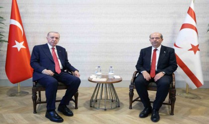 Cumhurbaşkanı Erdoğan, KKTC Cumhurbaşkanı Tatar ile görüştü