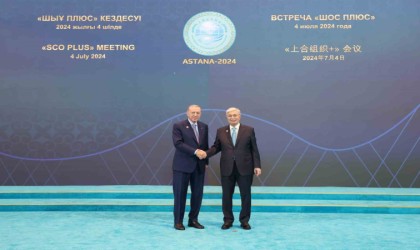 Cumhurbaşkanı Erdoğan, ŞİÖ Zirvesi için Bağımsızlık Sarayına geldi