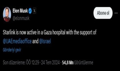 Elon Musk: Starlink Gazzedeki bir hastanede aktif