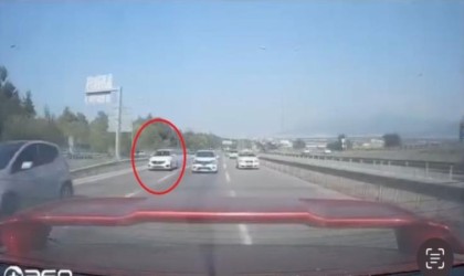 Makas atıp trafiği böyle tehlikeye soktu