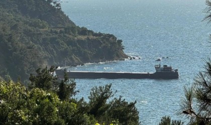 Mudanyada yük gemisi karaya oturdu