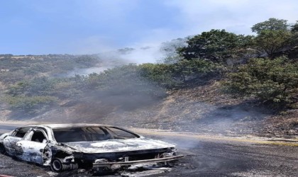 Araçtan çıkan yangın ormana sıçrayan yangın kontrol altına alındı