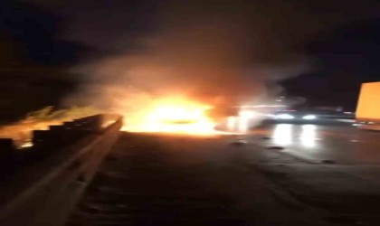 Arıza yapan araç bomba gibi patladı