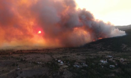 Çankırıda orman yangını hızla büyüyor: 2 köy tahliye edildi