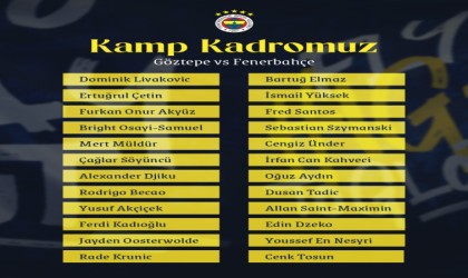 Fenerbahçede Fred ve Ferdi Kadıoğlu kamp kadrosunda