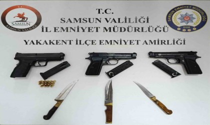 3 ruhsatsız silah ele geçirildi