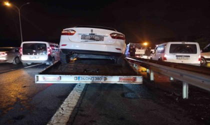 Beykozda çekici alev alev yandı