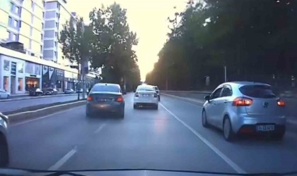 Elazığda makas atarak ilerleyen sürücü trafiği tehlikeye soktu