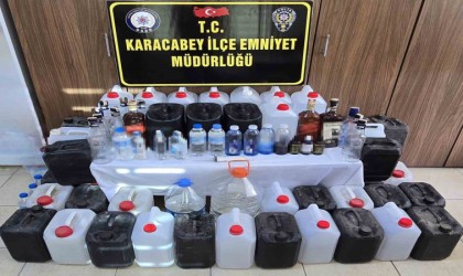 Karacabeyde sahte ve kaçak alkol operasyonu
