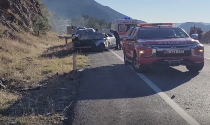 Otomobil takla attı, Rus uyruklu sürücü ağır yaralandı