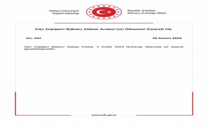 İran Dışişleri Bakanı Arakçi Türkiyeye geliyor