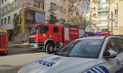 Konyada apartmanın bodrumunda çıkan yangın paniğe neden oldu