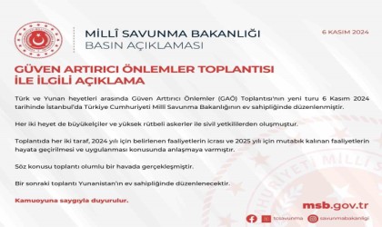 MSB: Yunanistan ile Güven Artırıcı Önlemler Toplantısı olumlu bir havada gerçekleşmiştir