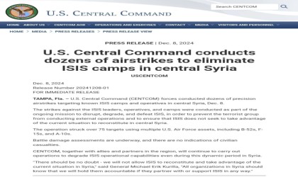 ABD ordusu Suriyede DEAŞ hedeflerinin vurulduğunu açıkladı