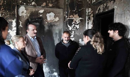 Başkan Kotandan evi yanan aileye destek sözü