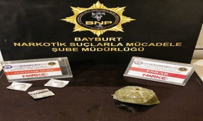 Bayburtta bir miktar uyuşturucu ele geçirildi