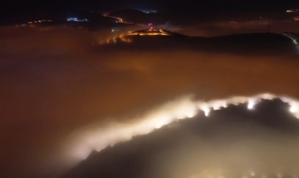 Bayburtta yoğun sis kartpostallık görüntüler oluşturdu