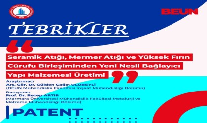 BEUN Mühendislik Fakültesi Öğretim Elemanının da yer aldığı proje patent almaya hak kazandı