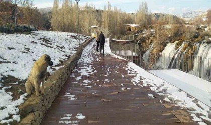 Beyaz gelinliğini giyen Muradiye Şelalesi ziyaretçilerini bekliyor