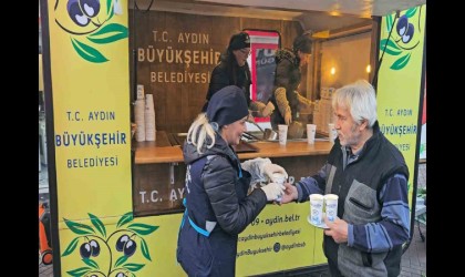 Büyükşehirden Nazillide sıcak çorba ikramı