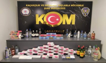 Çanakkalede kaçak alkol ve sigara operasyonu