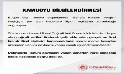 Çevre, Şehircilik ve İklim Değişikliği Bakanlığından konum vergisi açıklaması