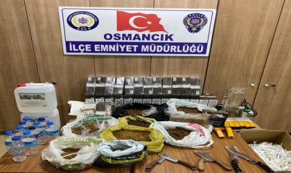 Çorumda binlerce makaron ele geçirildi