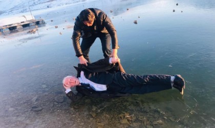 Gökçedere Göleti dondu