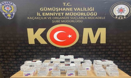 Gümüşhanede kaçak tütünle doldurulmuş 6 bin 450 adet dolu makaron ele geçirildi