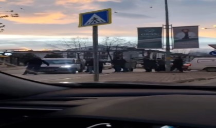 İnegölde trafik kavgası kameraya yansıdı