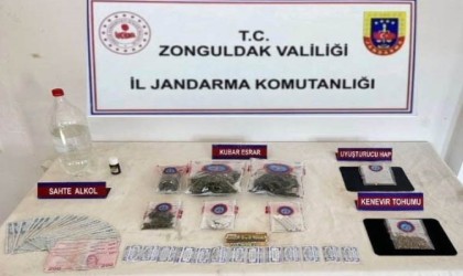 Karadeniz Ereğlide uyuşturucu ve sahte alkol ele geçirildi