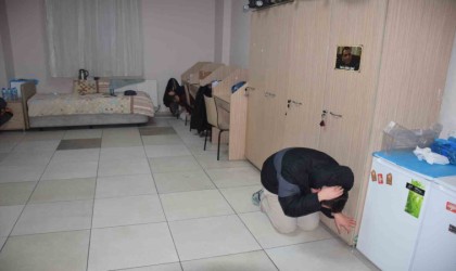 Öğrenci yurdunda deprem ve yangın tatbikatı