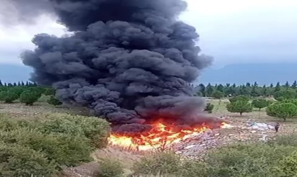 Tutuşturulan kaçak atıklar az daha ormanı yakıyordu
