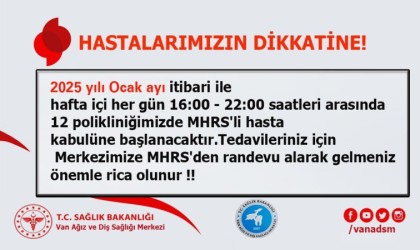 Van ADSMde akşam polikliniği hizmeti başlıyor