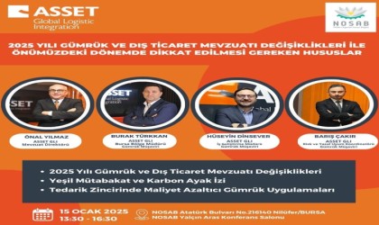 “2025 Yılı Gümrük ve Dış Ticaret Mevzuatı Değişiklikleri” Bursada ele alınıyor