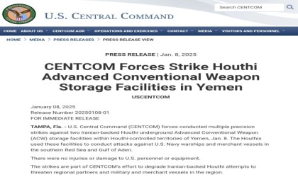 ABD ordusu: “Yemende Husilere ait yeraltı silah depolarını vurduk”