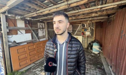 Arnavutköyde inşaat malzemelerini el arabasına yükleyip çaldılar