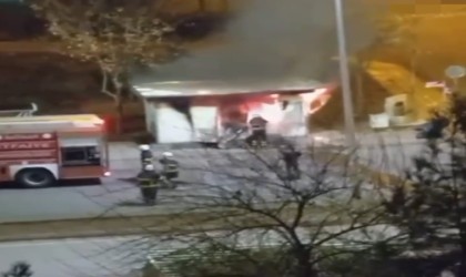 Batmanda sürücülerin dinlenme odasını ateşe veren 4 şüpheli gözaltına alındı