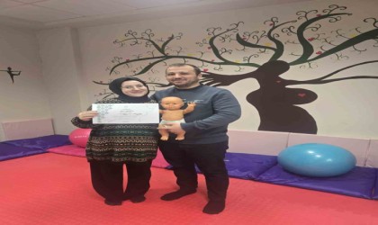 Düzcede gebe okulunda ilk eşli eğitim yapıldı